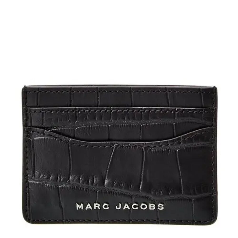 Marc Jacobs Croc-Embossed Leather Card Case - NWT - Black